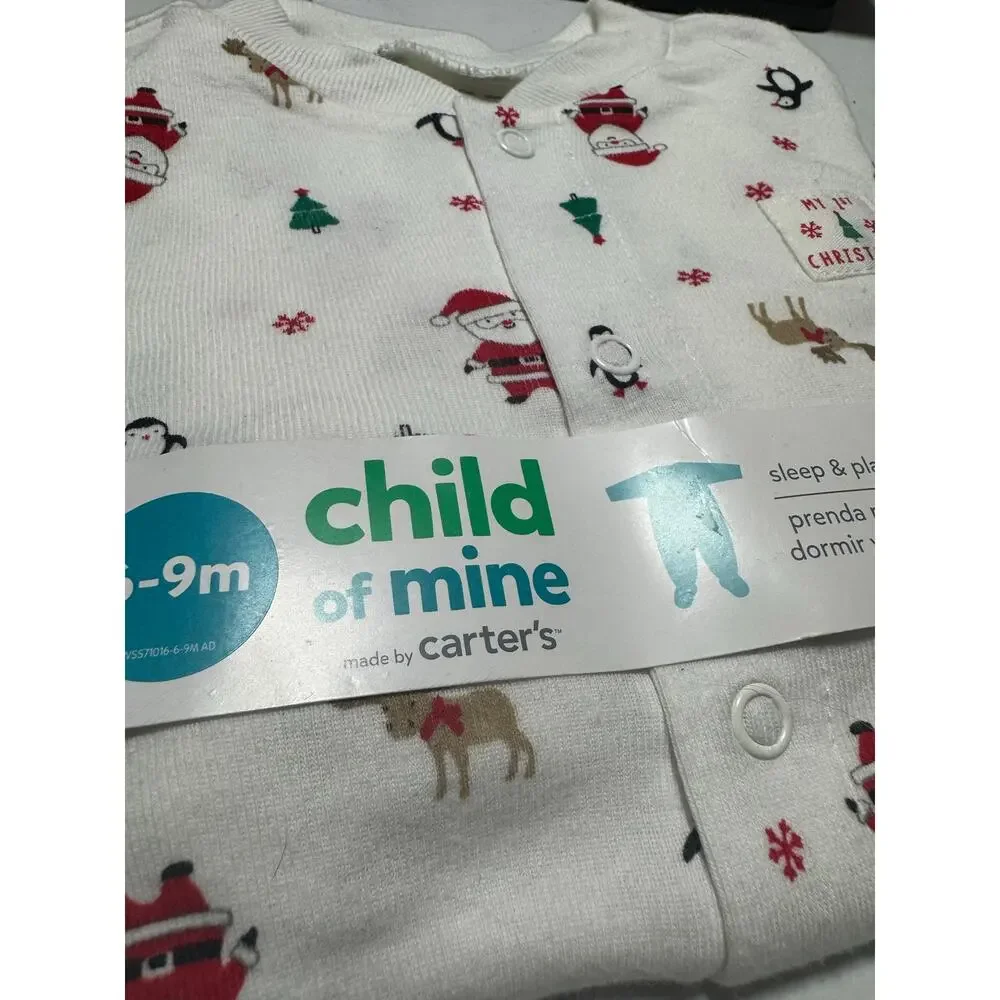 Carter's Child of Mine Sleep & Play Christmas Footie Pajamas 6-9 Months